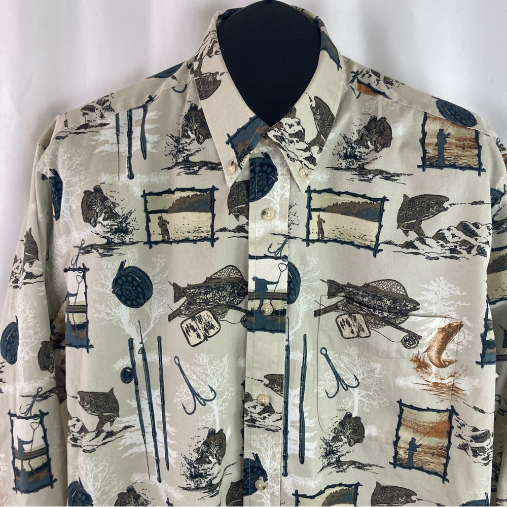 FISHING Wrinkle Free Short Sleeve Button-Up Shirt - Picture 5 of 9